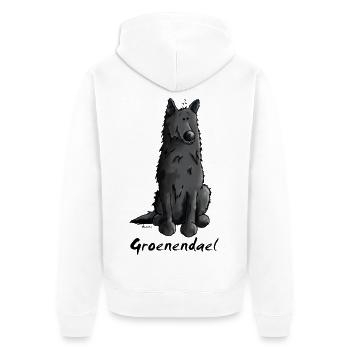Drolliger Groenendael - Unisex Premium Bio Zip Hoodie - Weiß - Hinten - Thijin (182cm)