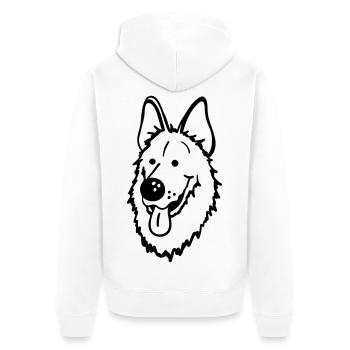 German Shepherd - Unisex Premium Organic Zip Hoodie - white - Back - Thijin (182cm)