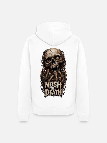 Mosh Till Death - Unisex Premium Bio Zip Hoodie - Weiß