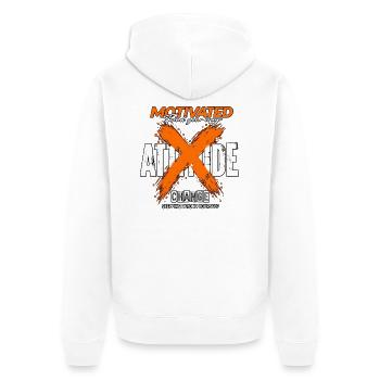 Motivierte Veränderung: Find Your Way - Unisex Premium Bio Zip Hoodie - Weiß - Hinten - Thijin (182cm)