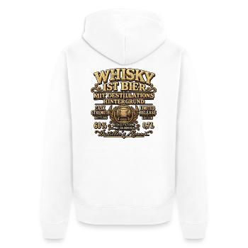 Whisky Ist Bier Destillat Hintergrund - Unisex Premium Bio Zip Hoodie - Weiß - Hinten - Thijin (182cm)