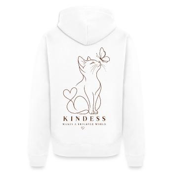 Kindness Makes A Brighter World - Unisex Premium Bio Zip Hoodie - Weiß - Hinten - Thijin (182cm)