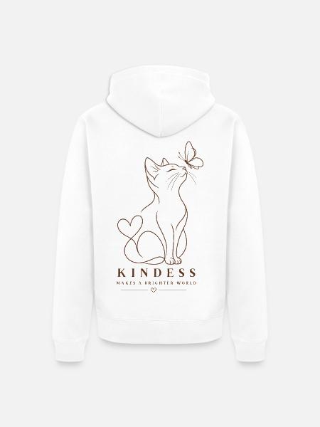 Kindness Makes A Brighter World - Unisex Premium Bio Zip Hoodie - Weiß