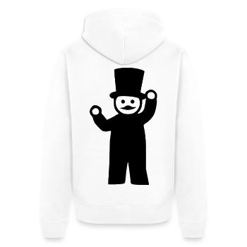 Schornsteinfeger - Unisex Premium Bio Zip Hoodie - Weiß - Hinten - Thijin (182cm)