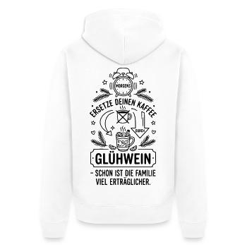 Glühwein Kaffee Ersatz Weihnachten - Unisex Premium Bio Zip Hoodie - Weiß - Hinten - Thijin (182cm)