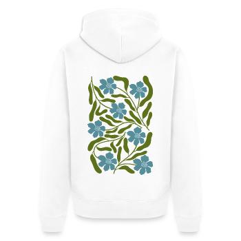 Blaue blumen - Unisex Premium Bio Zip Hoodie - Weiß - Hinten - Thijin (182cm)