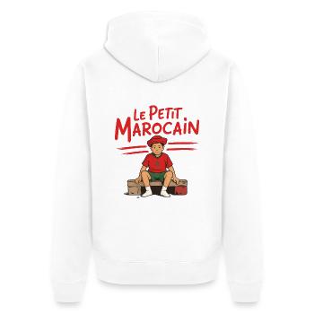 The Little Moroccan - Unisex Premium Organic Zip Hoodie - white - Back - Thijin (182cm)