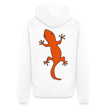 salamander - Unisex Premium Bio Zip Hoodie - Weiß - Hinten - Thijin (182cm)