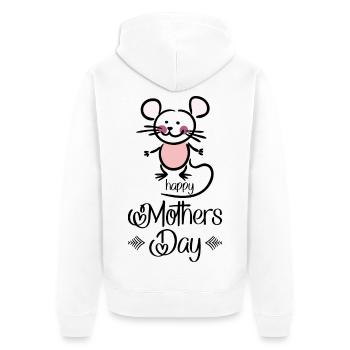 Muttertag - Unisex Premium Bio Zip Hoodie - Weiß - Hinten - Thijin (182cm)