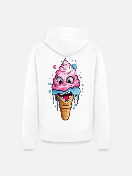 Verspieltes Eistopping-Motiv für Kinder - Unisex Premium Organic Zip Hoodie - white