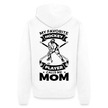 Eishockey Mutter - Unisex Premium Bio Zip Hoodie - Weiß - Hinten - Thijin (182cm)