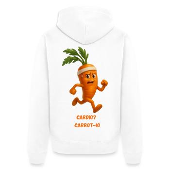 Karotte Sprint Cardio Humor Karikatur  - Unisex Premium Bio Zip Hoodie - Weiß - Hinten - Thijin (182cm)