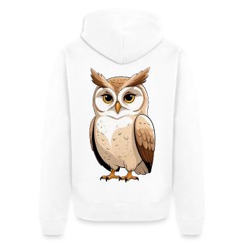 Lustige Baum Eule Cartoon - Unisex Premium Bio Zip Hoodie - Weiß - Hinten - Thijin (182cm)