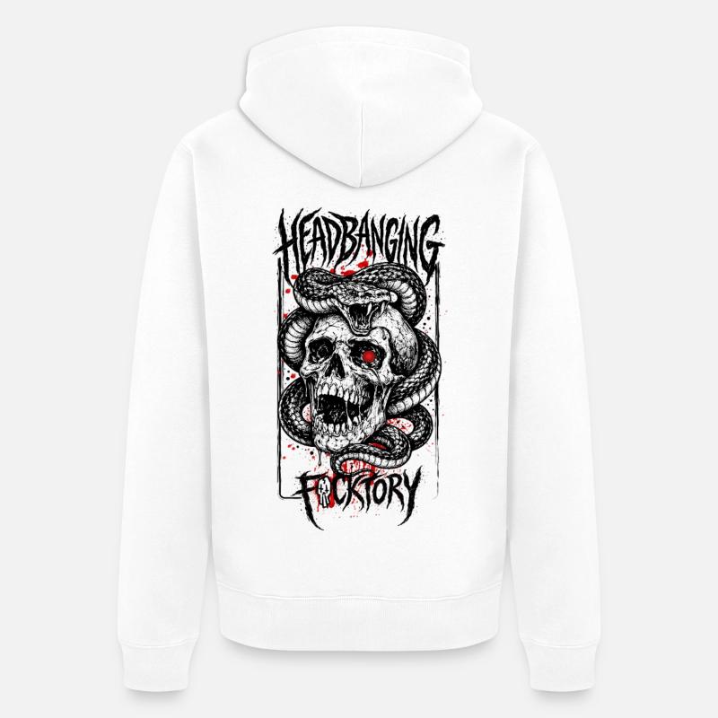 calavera_serpiente - Veste à capuche bio Premium Unisexe - blanc