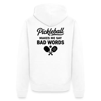 Pickleball Passion | Player and Sports Humor - Unisex Premium Organic Zip Hoodie - white - Back - Thijin (182cm)