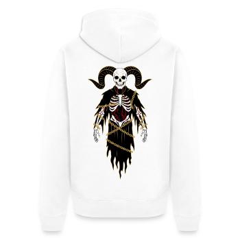 Devil Demon Mask Death Fantasy Satan Halloween - Unisex Premium Organic Zip Hoodie - white - Back - Thijin (182cm)