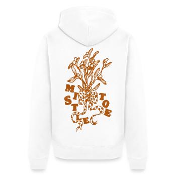 Mistel - Unisex Premium Bio Zip Hoodie - Weiß - Hinten - Thijin (182cm)