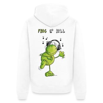 Frog n' Roll - Rock n Roll - Dance - Music - Gift - Unisex Premium Organic Zip Hoodie - white - Back - Thijin (182cm)