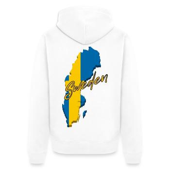 Drapeau de la Suède, fierté suédoise - Veste à capuche bio Premium Unisexe - blanc - Dos - Thijin (182cm)