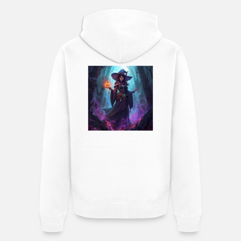 Sorcière des cavernes enchantée - Veste à capuche bio Premium Unisexe - blanc