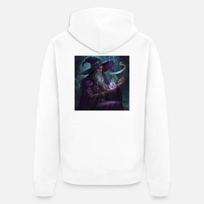 Waldzauberer und Phiole - Unisex Premium Bio Zip Hoodie - Weiß