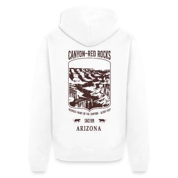 Canyon Red Rocks Arizona brown - Unisex Premium Organic Zip Hoodie - white - Back - Thijin (182cm)