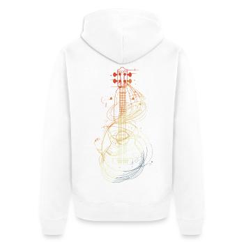 Ukulele Skizze Retro Style - Unisex Premium Bio Zip Hoodie - Weiß - Hinten - Thijin (182cm)