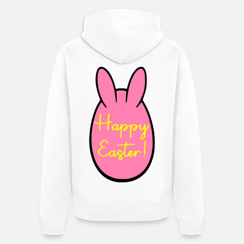 Joyeux lapin de Pâques - Veste à capuche bio Premium Unisexe - blanc