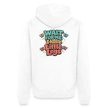 Attends-moi Petites Jambes Humour Enfant - Veste à capuche bio Premium Unisexe - blanc - Dos - Thijin (182cm)