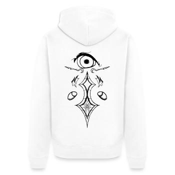 Nocturnal Eye Silhouette - Unisex Premium Organic Zip Hoodie - white - Back - Thijin (182cm)