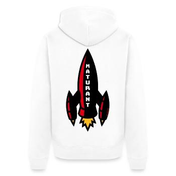 Matura Rocket (Certificat de fin d’études / Diplôme / 4C) - Veste à capuche bio Premium Unisexe - blanc - Dos - Thijin (182cm)