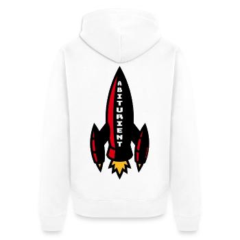 Abiturient Rakete (Schulabschluss Abschluss / 4C) - Unisex Premium Bio Zip Hoodie - Weiß - Hinten - Thijin (182cm)