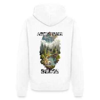 Outdoor Abenteuer – Berge, Wald & Camper - Unisex Premium Bio Zip Hoodie - Weiß - Hinten - Thijin (182cm)