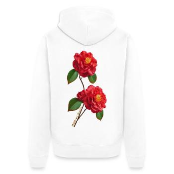 Camélia de la Middlemist – La fleur la plus rare au monde - Veste à capuche bio Premium Unisexe - blanc - Dos - Thijin (182cm)
