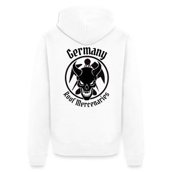 Germany Roof Mercenaries - Unisex Premium Bio Zip Hoodie - Weiß - Hinten - Thijin (182cm)