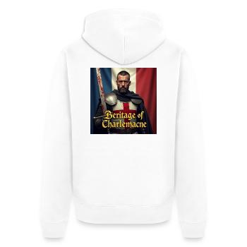 Charlemagne Knightly Epic - Unisex Premium Organic Zip Hoodie - white - Back - Thijin (182cm)