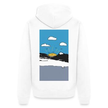 Lever du soleil sur Bergen - Veste à capuche bio Premium Unisexe - blanc - Dos - Thijin (182cm)