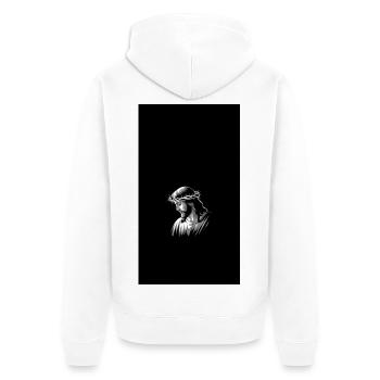 Jesus Christus Christian Believer Religiöser - Unisex Premium Bio Zip Hoodie - Weiß - Hinten - Thijin (182cm)