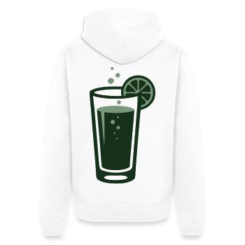 Ingwer Limonade Cocktail Glas Logo - Unisex Premium Bio Zip Hoodie - Weiß - Hinten - Thijin (182cm)