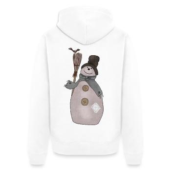 Schaebiger_Schneemann - Unisex Premium Bio Zip Hoodie - Weiß - Hinten - Thijin (182cm)