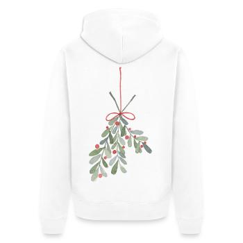 Mistelzweig - Unisex Premium Bio Zip Hoodie - Weiß - Hinten - Thijin (182cm)