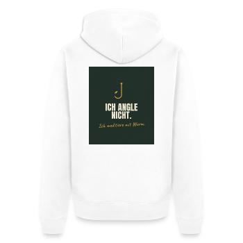 Angeln - Unisex Premium Bio Zip Hoodie - Weiß - Hinten - Thijin (182cm)