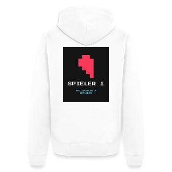 Gamer 2 - Unisex Premium Bio Zip Hoodie - Weiß - Hinten - Thijin (182cm)
