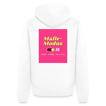 Malle - Unisex Premium Bio Zip Hoodie - Weiß - Hinten - Thijin (182cm)