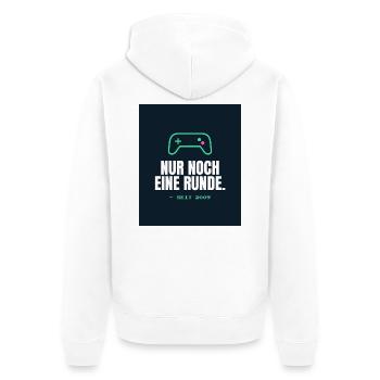 Gamer - Unisex Premium Bio Zip Hoodie - Weiß - Hinten - Thijin (182cm)