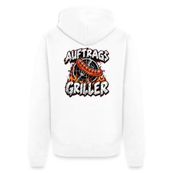 Auftragsgriller Feuer Wurst Action - Unisex Premium Bio Zip Hoodie - Weiß - Hinten - Thijin (182cm)
