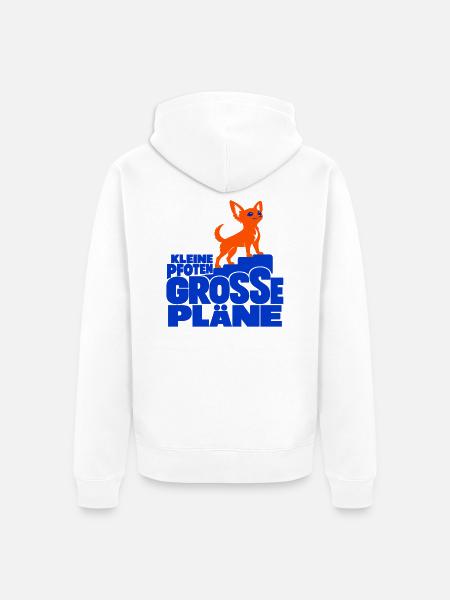 Kleine Pfoten, große Pläne – Chihuahua - Unisex Premium Bio Zip Hoodie - Weiß