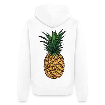 Ananas - Unisex Premium Bio Zip Hoodie - Weiß - Hinten - Thijin (182cm)