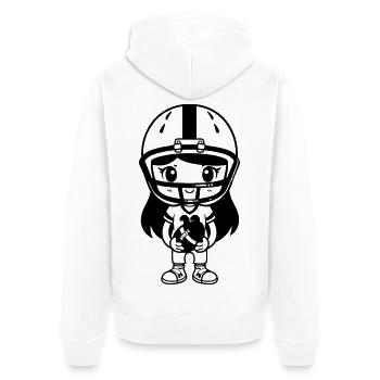 Petit joueur de football - Veste à capuche bio Premium Unisexe - blanc - Dos - Thijin (182cm)