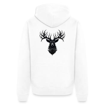 Horns of Darkness - Unisex Premium Bio Zip Hoodie - Weiß - Hinten - Thijin (182cm)